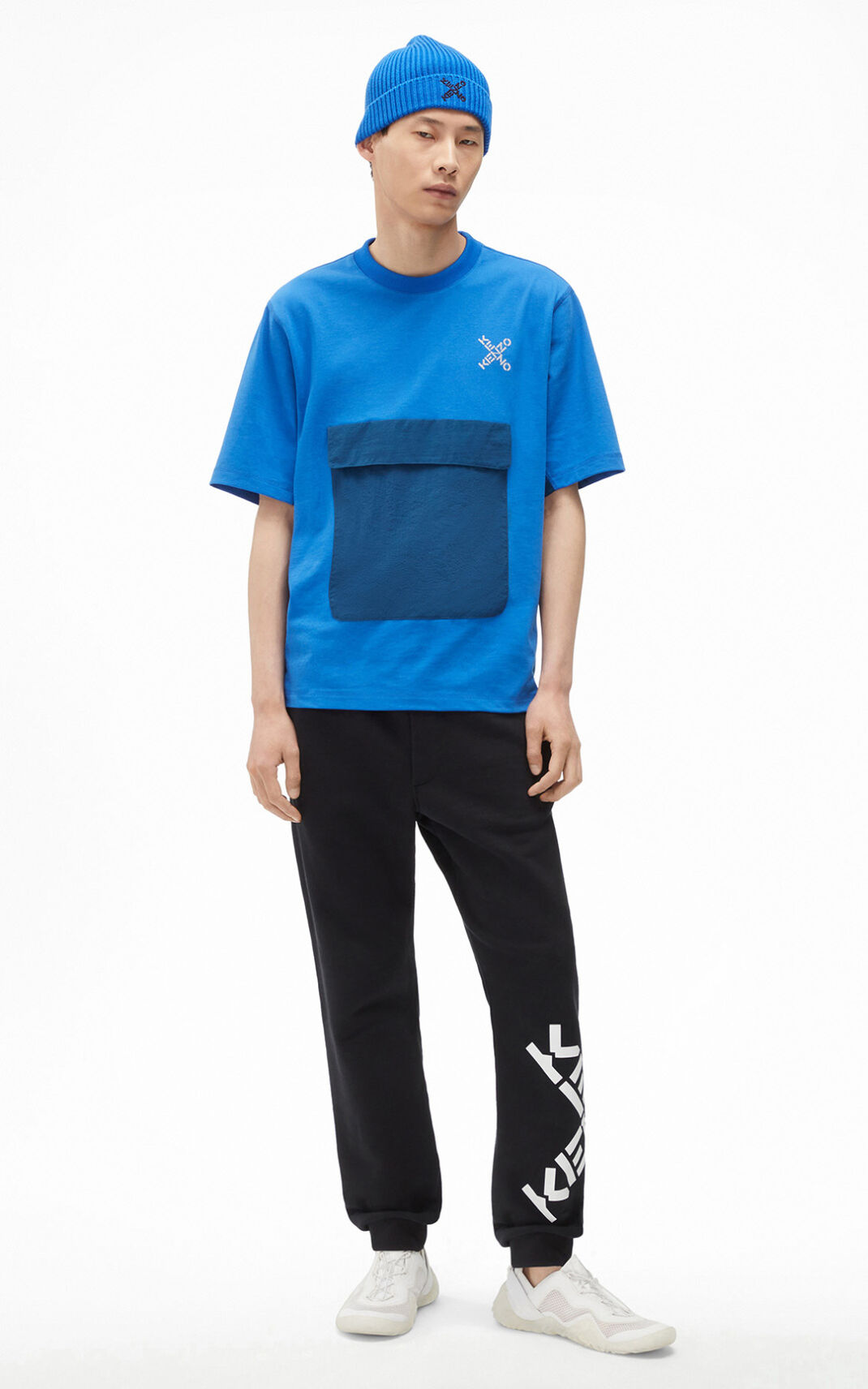 Kenzo Sport Little X oversize T-shirts Herre - Blå DK-164443